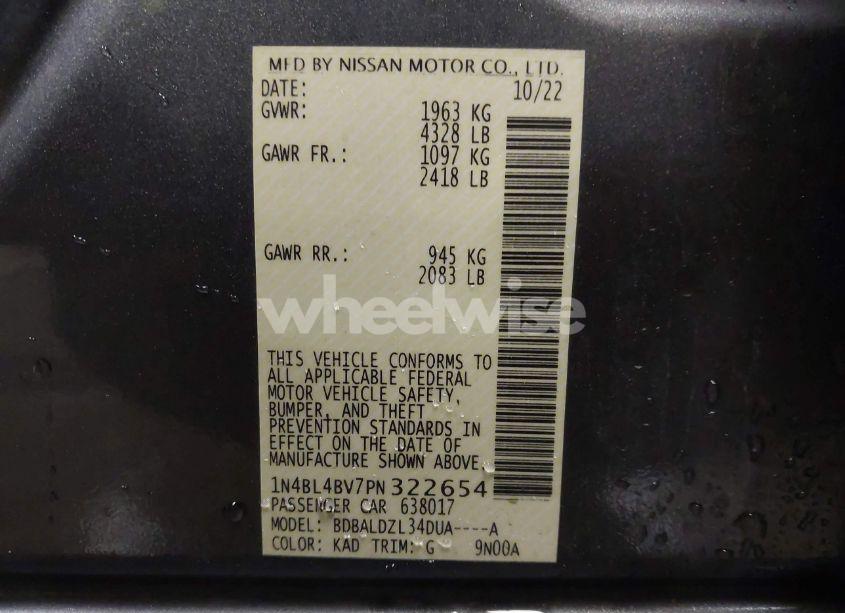 Photo 9 of 2023 Nissan Altima S FWD (VIN 1N4BL4BV7PN322654)