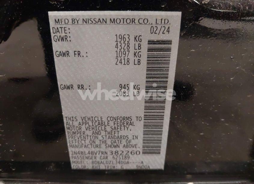 Photo 9 of 2024 Nissan Altima S FWD (VIN 1N4BL4BV7RN382260)