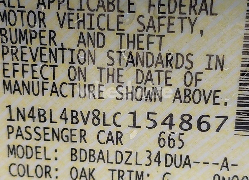 Photo 9 of 2020 Nissan Altima S FWD (VIN 1N4BL4BV8LC154867)