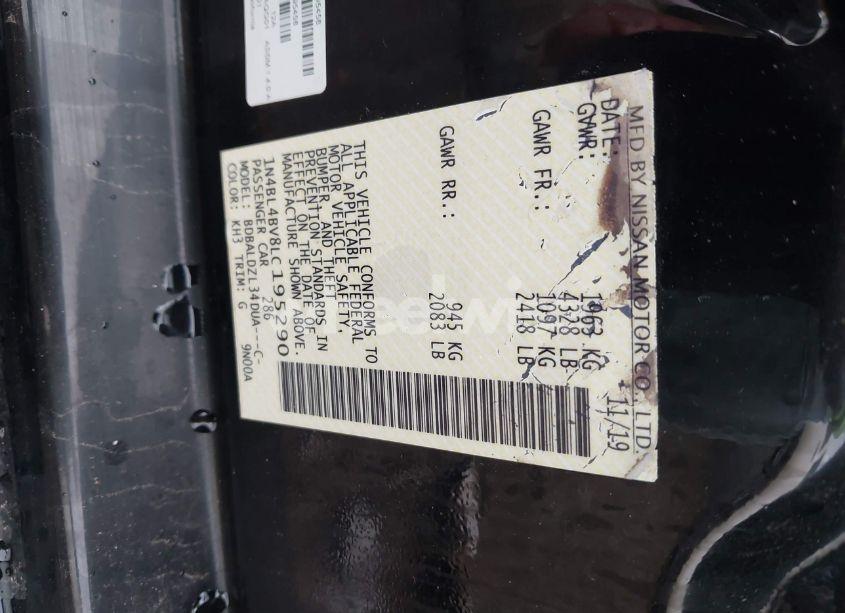 Photo 9 of 2020 Nissan Altima S FWD (VIN 1N4BL4BV8LC195290)