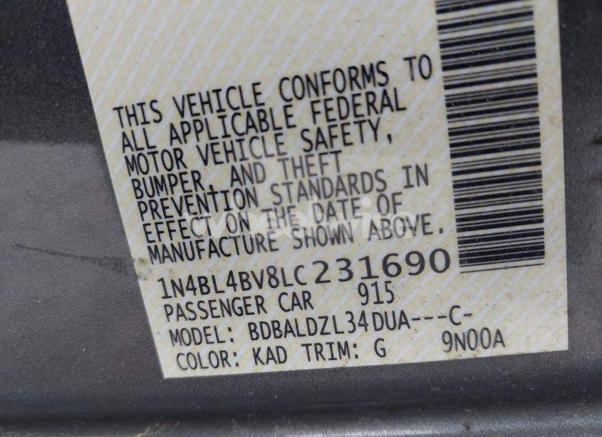 Photo 9 of 2020 Nissan Altima S FWD (VIN 1N4BL4BV8LC231690)