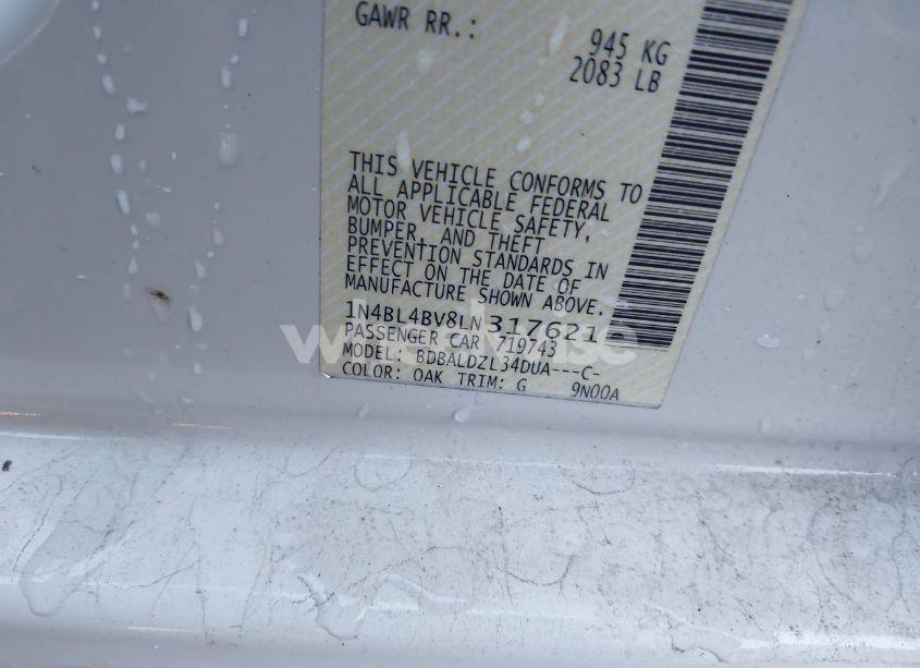 Photo 9 of 2020 Nissan Altima S FWD (VIN 1N4BL4BV8LN317621)