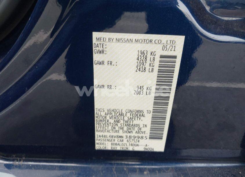 Photo 9 of 2021 Nissan Altima S FWD (VIN 1N4BL4BV8MN389985)