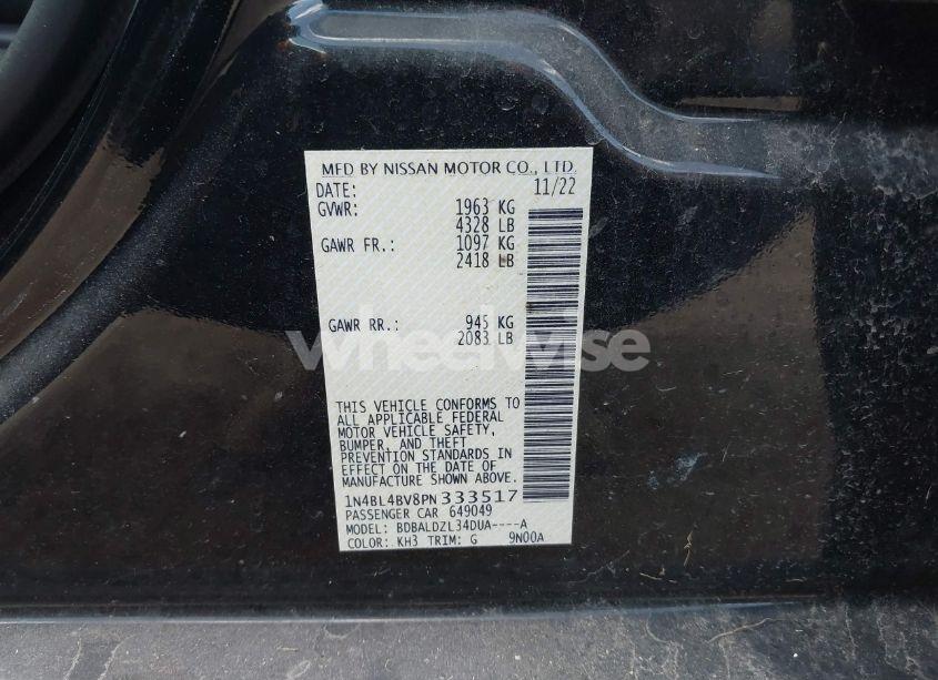 Photo 9 of 2023 Nissan Altima S FWD (VIN 1N4BL4BV8PN333517)