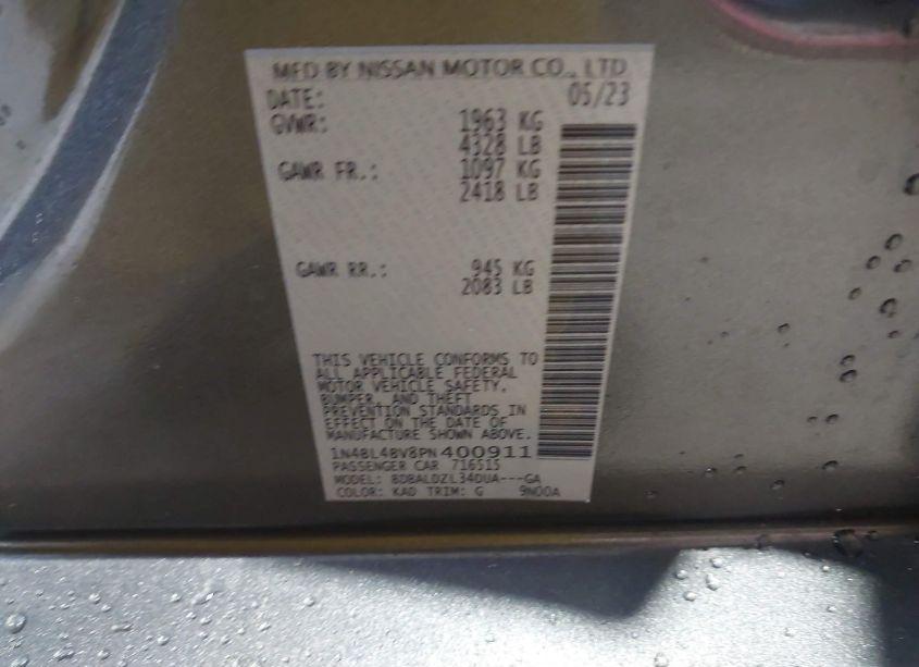 Photo 9 of 2023 Nissan Altima S FWD (VIN 1N4BL4BV8PN400911)