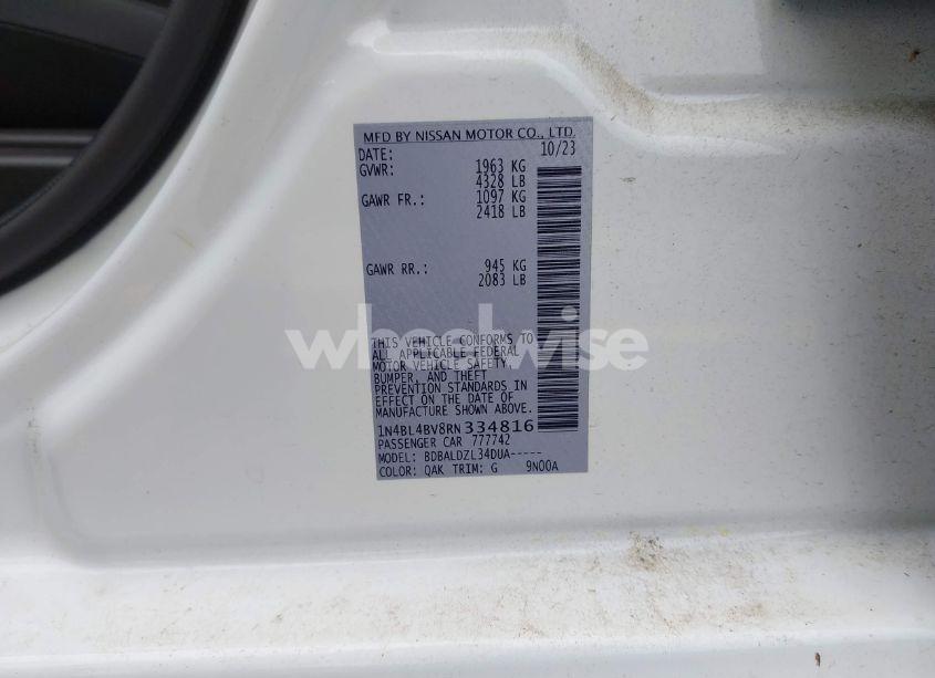 Photo 9 of 2024 Nissan Altima S FWD (VIN 1N4BL4BV8RN334816)