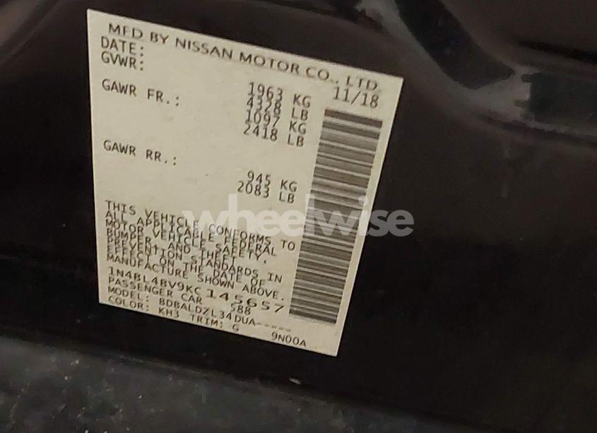 Photo 9 of 2019 Nissan Altima 2.5 S (VIN 1N4BL4BV9KC145657)