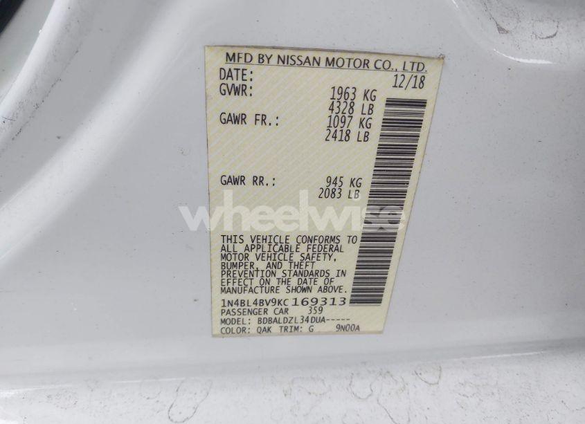 Photo 9 of 2019 Nissan Altima 2.5 S (VIN 1N4BL4BV9KC169313)