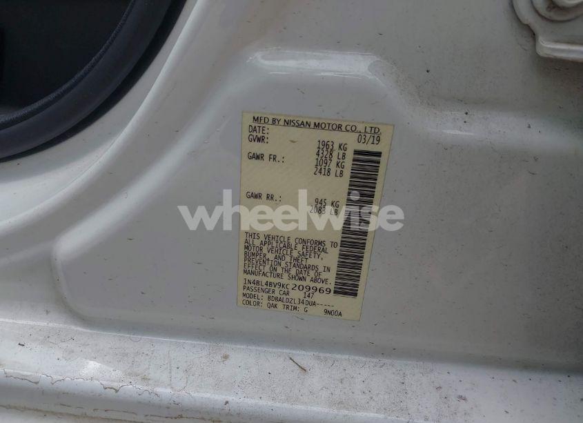 Photo 9 of 2019 Nissan Altima 2.5 S (VIN 1N4BL4BV9KC209969)