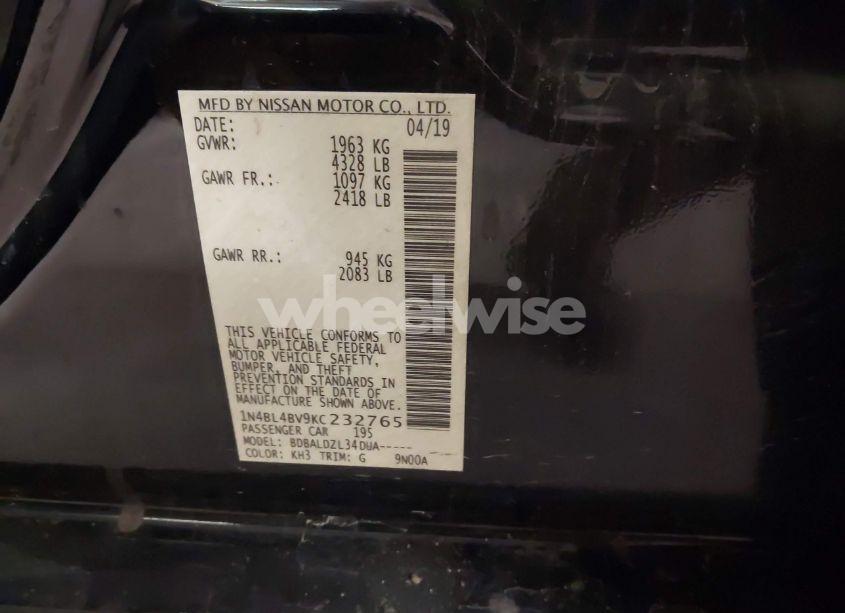 Photo 9 of 2019 Nissan Altima 2.5 S (VIN 1N4BL4BV9KC232765)