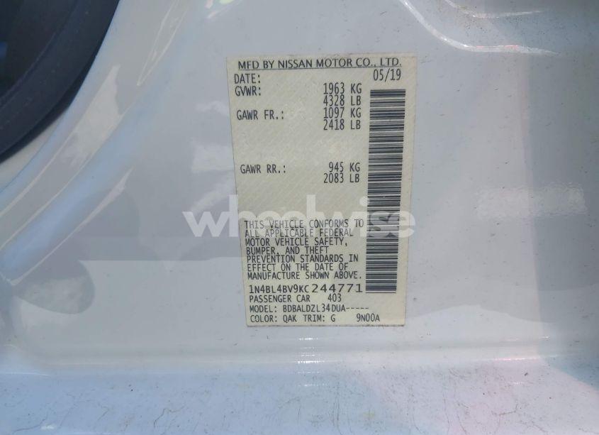 Photo 19 of 2019 Nissan Altima S (VIN 1N4BL4BV9KC244771)