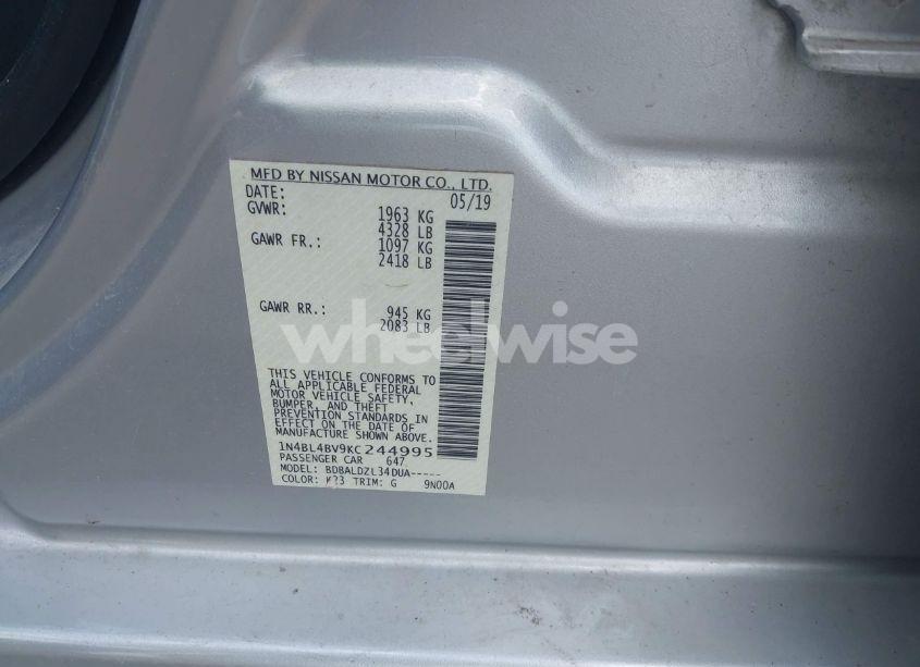 Photo 9 of 2019 Nissan Altima 2.5 S (VIN 1N4BL4BV9KC244995)