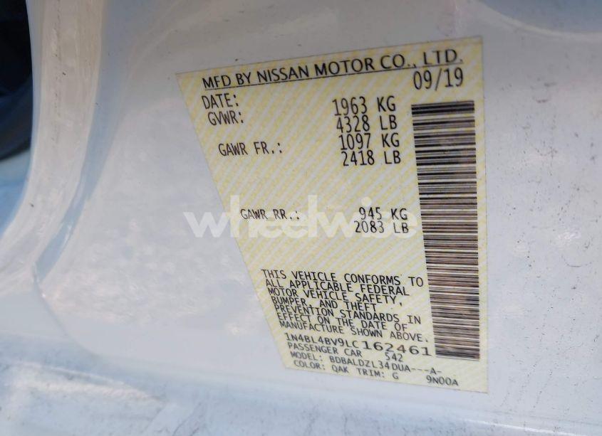 Photo 9 of 2020 Nissan Altima S FWD (VIN 1N4BL4BV9LC162461)