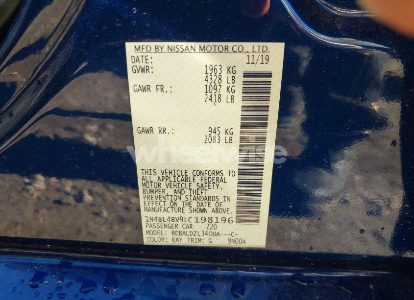 Photo 9 of 2020 Nissan Altima S FWD (VIN 1N4BL4BV9LC198196)