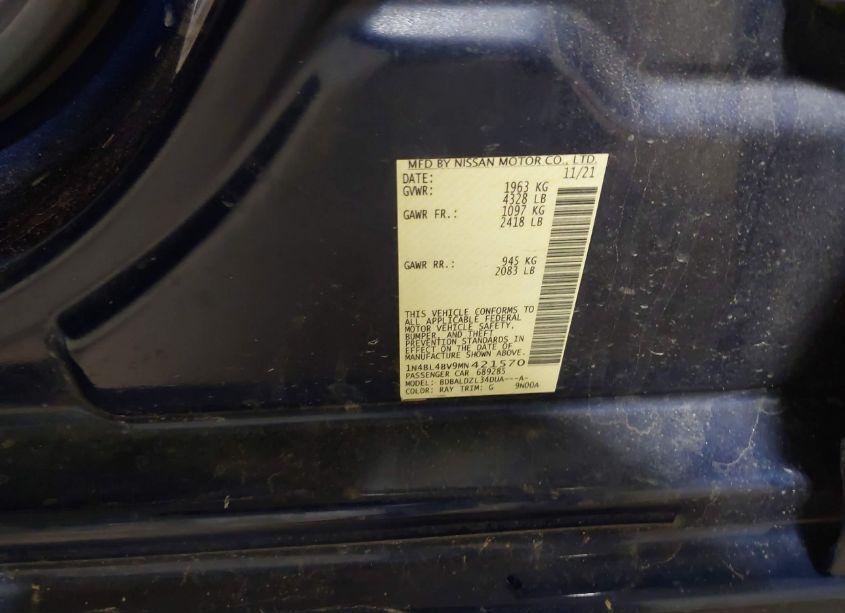 Photo 9 of 2021 Nissan Altima S FWD (VIN 1N4BL4BV9MN421570)