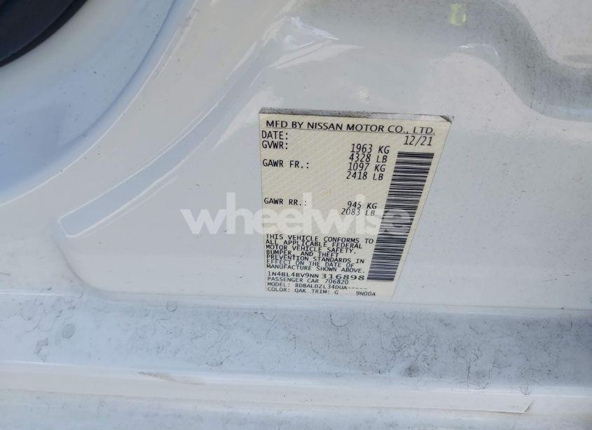 Photo 9 of 2022 Nissan Altima S FWD (VIN 1N4BL4BV9NN316898)