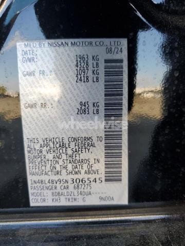 Photo 5 of 2025 NISSAN ALTIMA S (VIN 1N4BL4BV9SN306545)