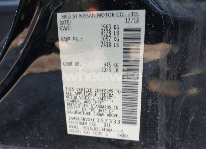 Photo 9 of 2019 Nissan Altima 2.5 S (VIN 1N4BL4BVXKC157333)