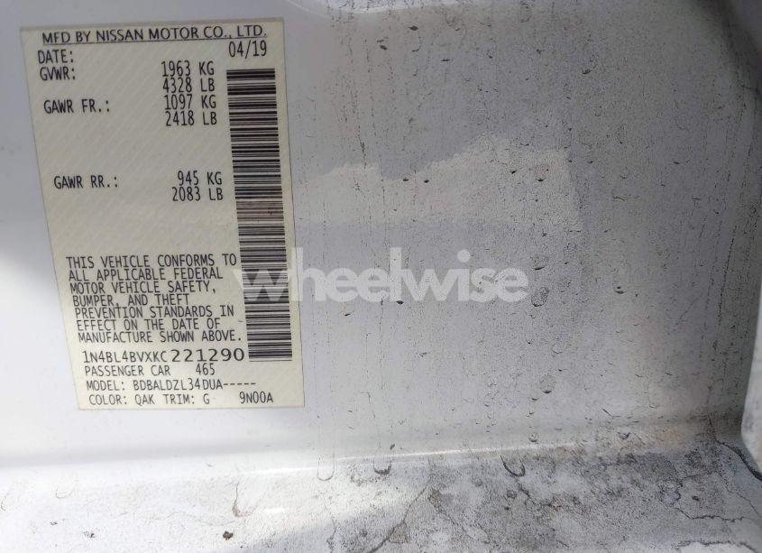 Photo 9 of 2019 Nissan Altima 2.5 S (VIN 1N4BL4BVXKC221290)