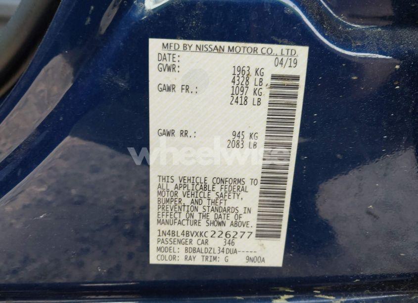 Photo 9 of 2019 Nissan Altima 2.5 S (VIN 1N4BL4BVXKC226277)