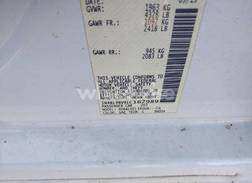 Photo 9 of 2020 Nissan Altima S FWD (VIN 1N4BL4BVXLC167989)