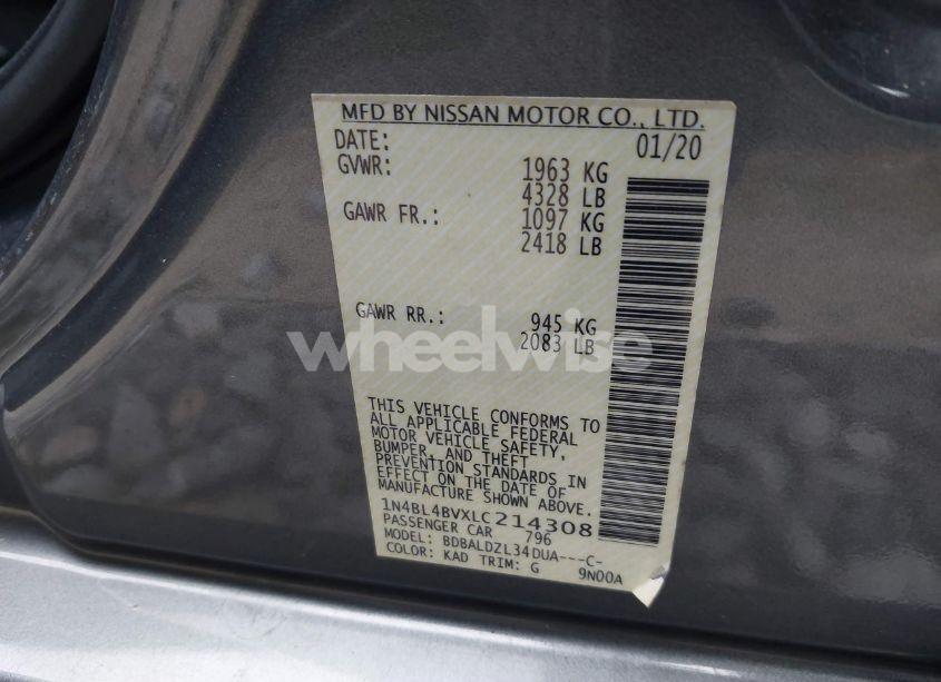 Photo 9 of 2020 Nissan Altima S FWD (VIN 1N4BL4BVXLC214308)