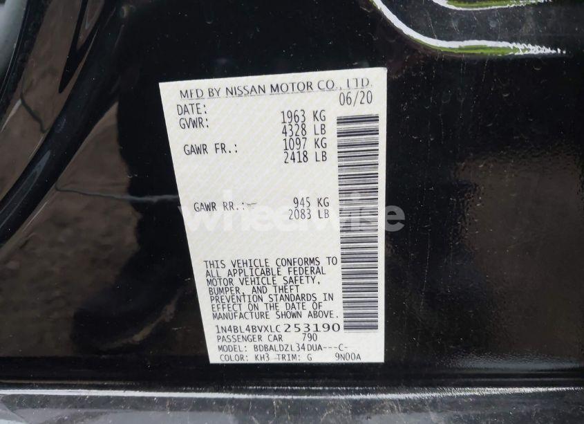 Photo 9 of 2020 Nissan Altima S FWD (VIN 1N4BL4BVXLC253190)