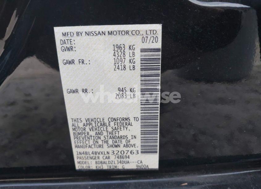 Photo 9 of 2020 Nissan Altima S FWD (VIN 1N4BL4BVXLN320763)