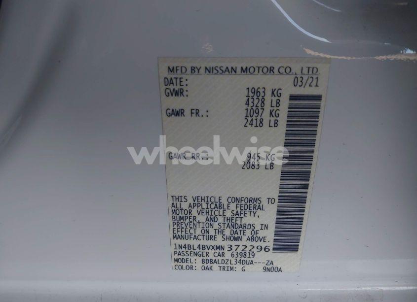 Photo 9 of 2021 Nissan Altima S FWD (VIN 1N4BL4BVXMN372296)