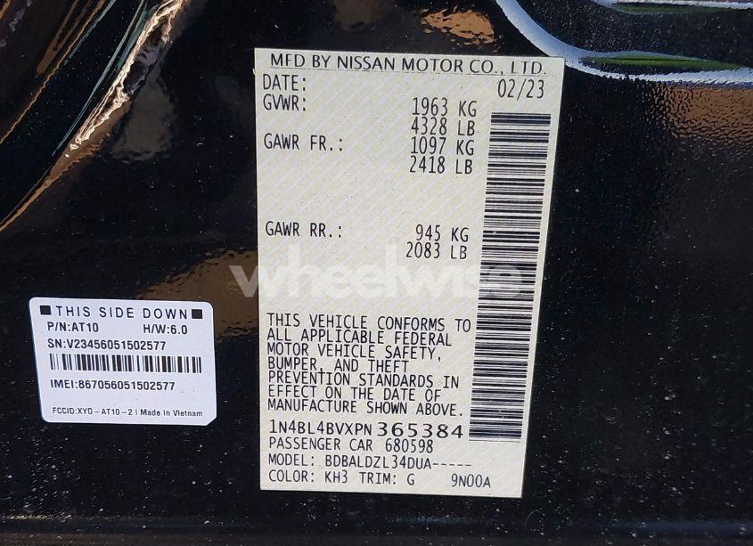 Photo 9 of 2023 Nissan Altima S FWD (VIN 1N4BL4BVXPN365384)