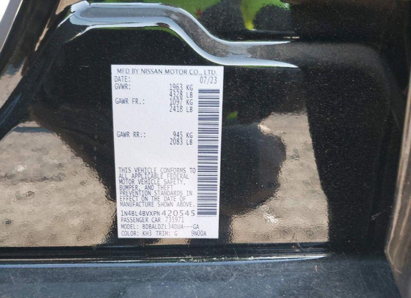 Photo 9 of 2023 Nissan Altima S FWD (VIN 1N4BL4BVXPN420545)