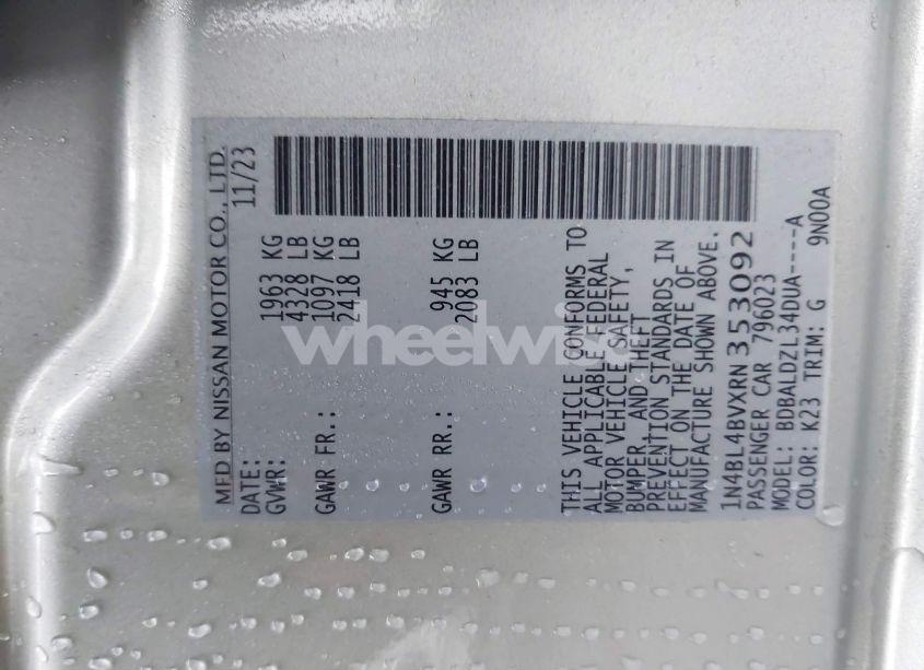 Photo 9 of 2024 Nissan Altima S FWD (VIN 1N4BL4BVXRN353092)