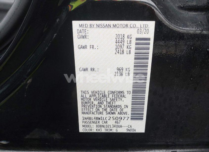 Photo 9 of 2020 Nissan Altima S INTELLIGENT AWD (VIN 1N4BL4BW1LC250977)