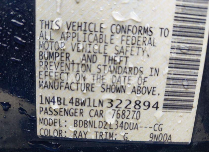 Photo 9 of 2020 Nissan Altima S INTELLIGENT AWD (VIN 1N4BL4BW1LN322894)