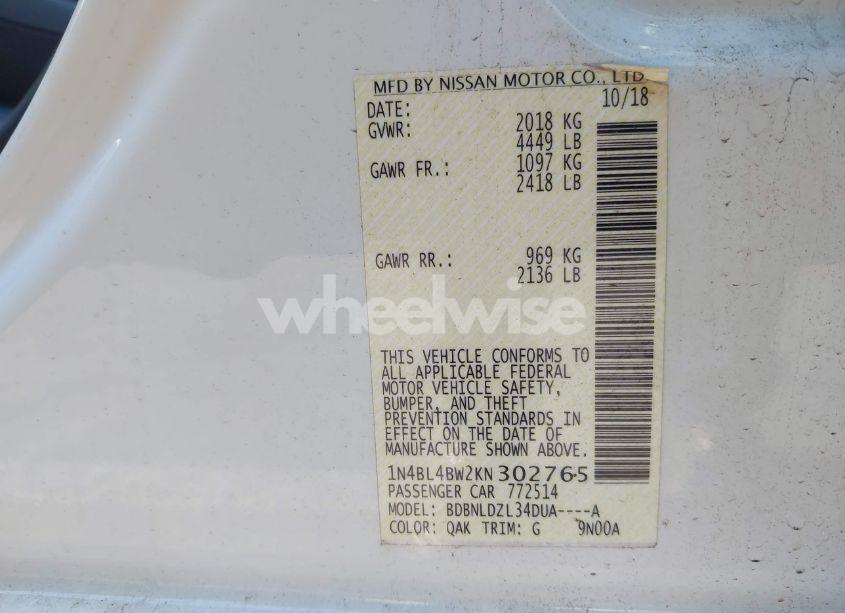 Photo 9 of 2019 Nissan Altima 2.5 S (VIN 1N4BL4BW2KN302765)