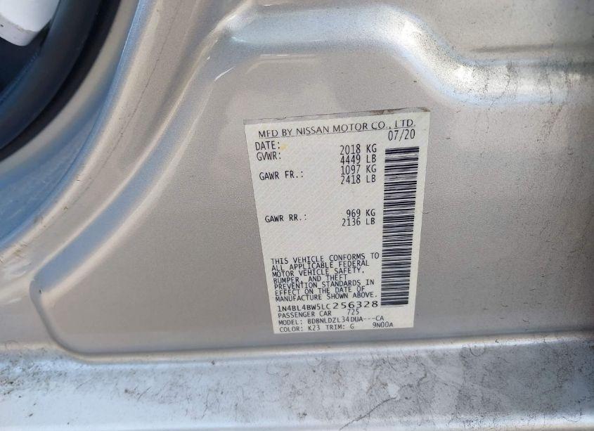 Photo 9 of 2020 Nissan Altima S INTELLIGENT AWD (VIN 1N4BL4BW5LC256328)