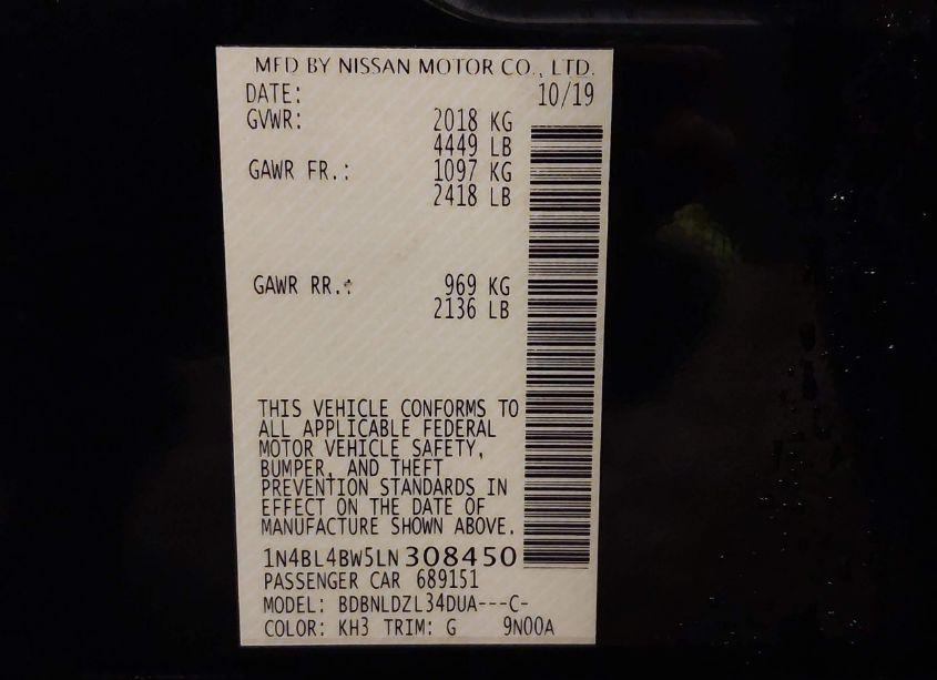 Photo 9 of 2020 Nissan Altima S INTELLIGENT AWD (VIN 1N4BL4BW5LN308450)