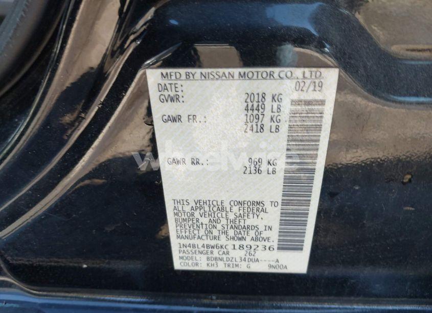 Photo 9 of 2019 Nissan Altima 2.5 S (VIN 1N4BL4BW6KC189236)