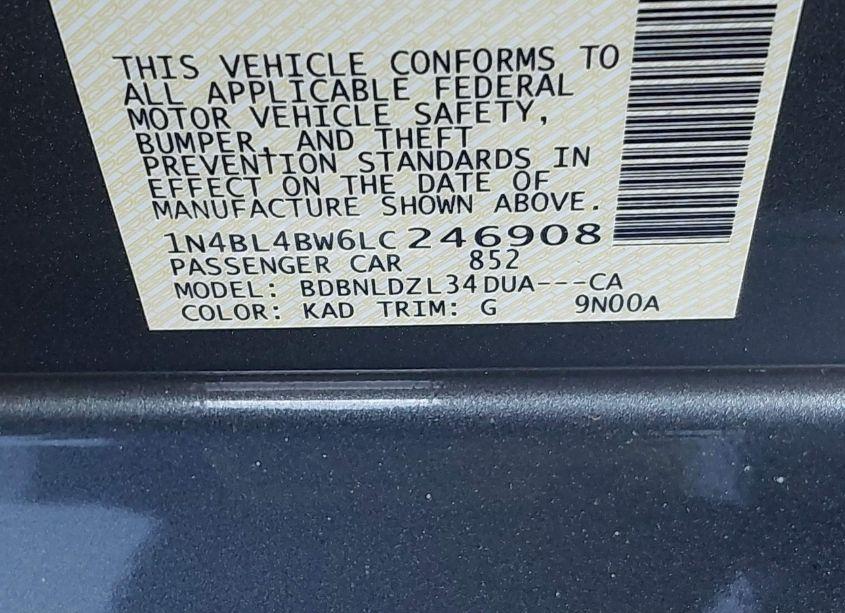 Photo 9 of 2020 Nissan Altima S INTELLIGENT AWD (VIN 1N4BL4BW6LC246908)