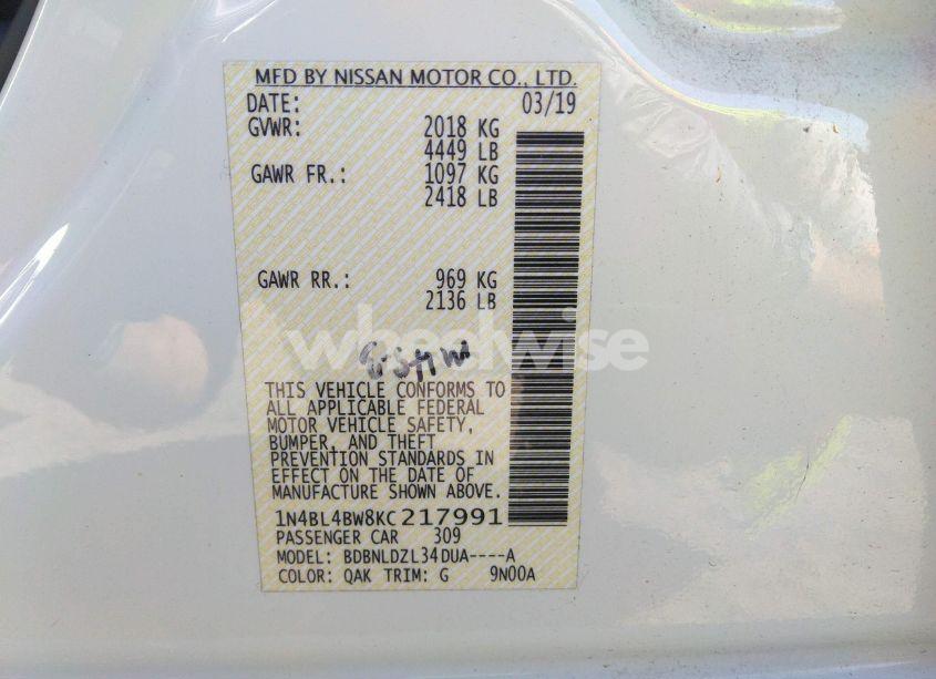 Photo 9 of 2019 Nissan Altima 2.5 S (VIN 1N4BL4BW8KC217991)