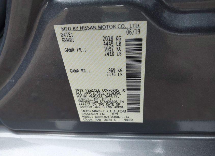 Photo 9 of 2020 Nissan Altima S INTELLIGENT AWD (VIN 1N4BL4BW8LC113308)