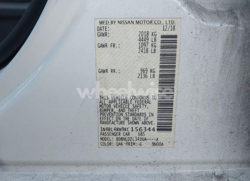 Photo 9 of 2019 Nissan Altima 2.5 S (VIN 1N4BL4BW9KC156344)