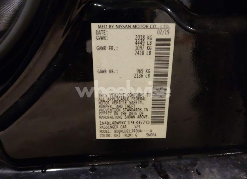 Photo 9 of 2019 Nissan Altima 2.5 S (VIN 1N4BL4BW9KC193670)