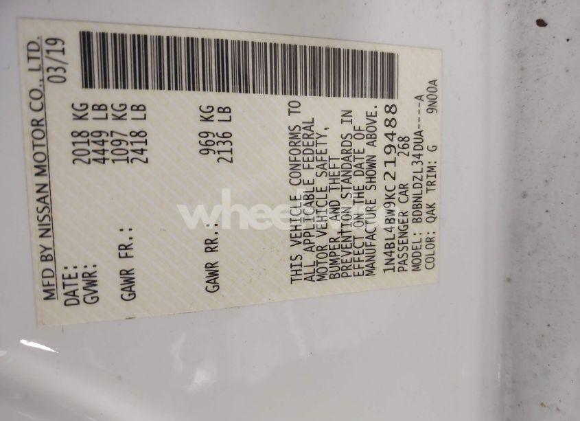 Photo 9 of 2019 Nissan Altima 2.5 S (VIN 1N4BL4BW9KC219488)