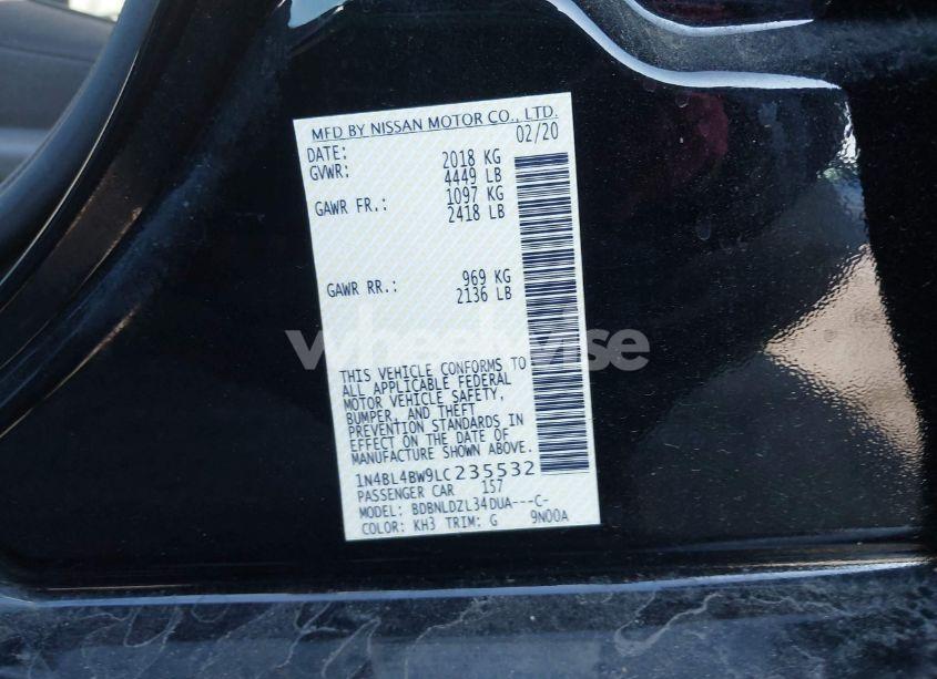 Photo 9 of 2020 Nissan Altima S INTELLIGENT AWD (VIN 1N4BL4BW9LC235532)