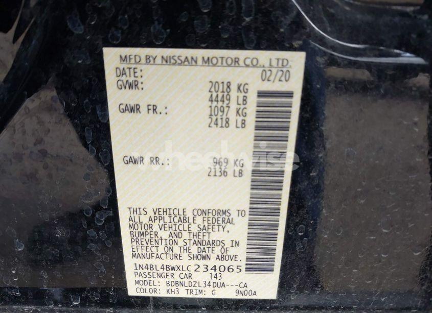 Photo 9 of 2020 Nissan Altima S INTELLIGENT AWD (VIN 1N4BL4BWXLC234065)