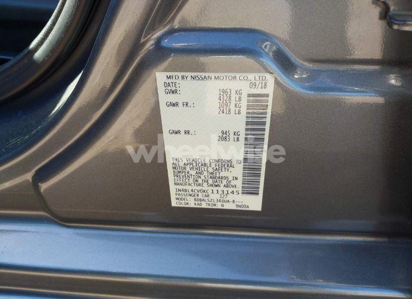 Photo 9 of 2019 Nissan Altima 2.5 SR (VIN 1N4BL4CV0KC113145)