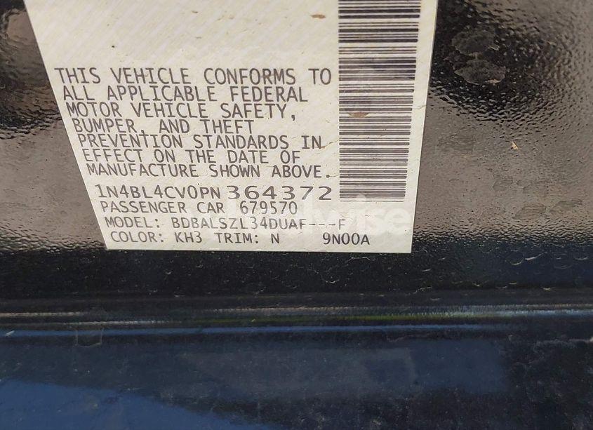 Photo 9 of 2023 Nissan Altima SR FWD (VIN 1N4BL4CV0PN364372)