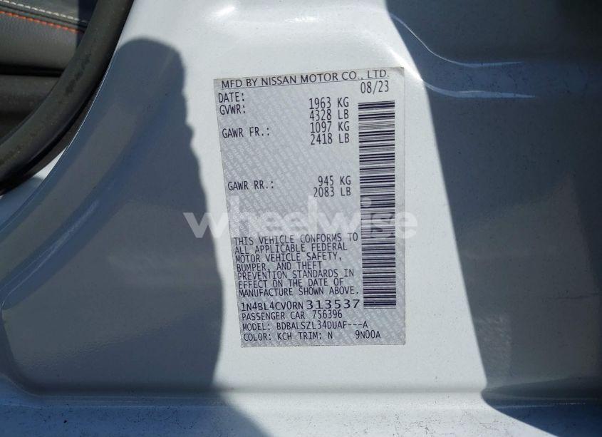 Photo 9 of 2024 Nissan Altima SR FWD (VIN 1N4BL4CV0RN313537)