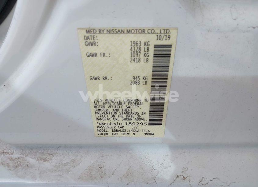 Photo 9 of 2020 Nissan Altima SR FWD (VIN 1N4BL4CV1LC189295)